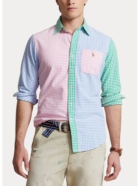 Polo Ralph Lauren Men’s NWT Multi Gingham Patchwork Button Down Shirt XL